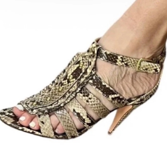 NEW Coach Jenkins Python Strappy Caged Heel Sandals With Studs.‎ Italian Made - Picture 6 of 6